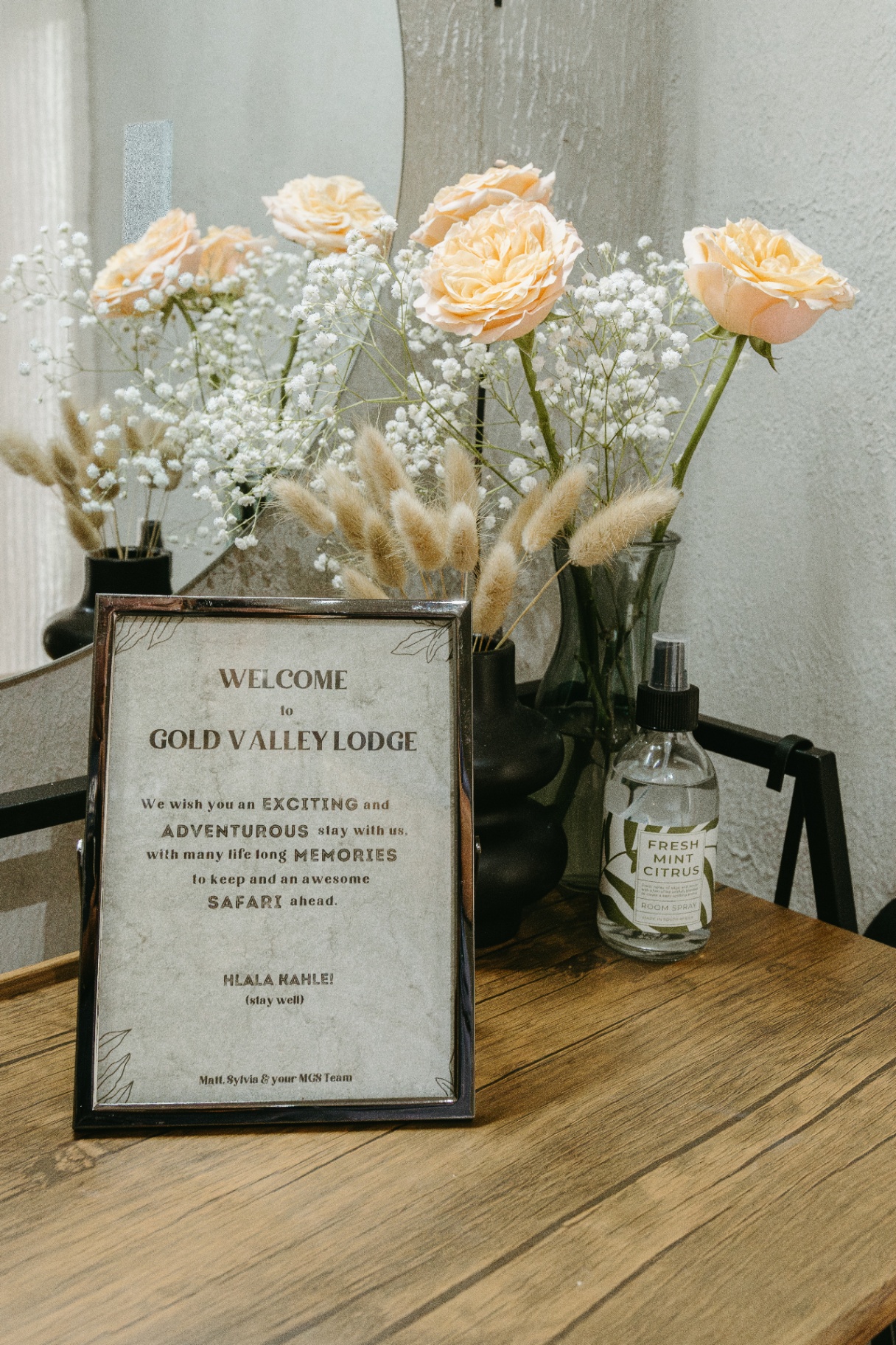 Welcome sign at Gold Valley Lodge