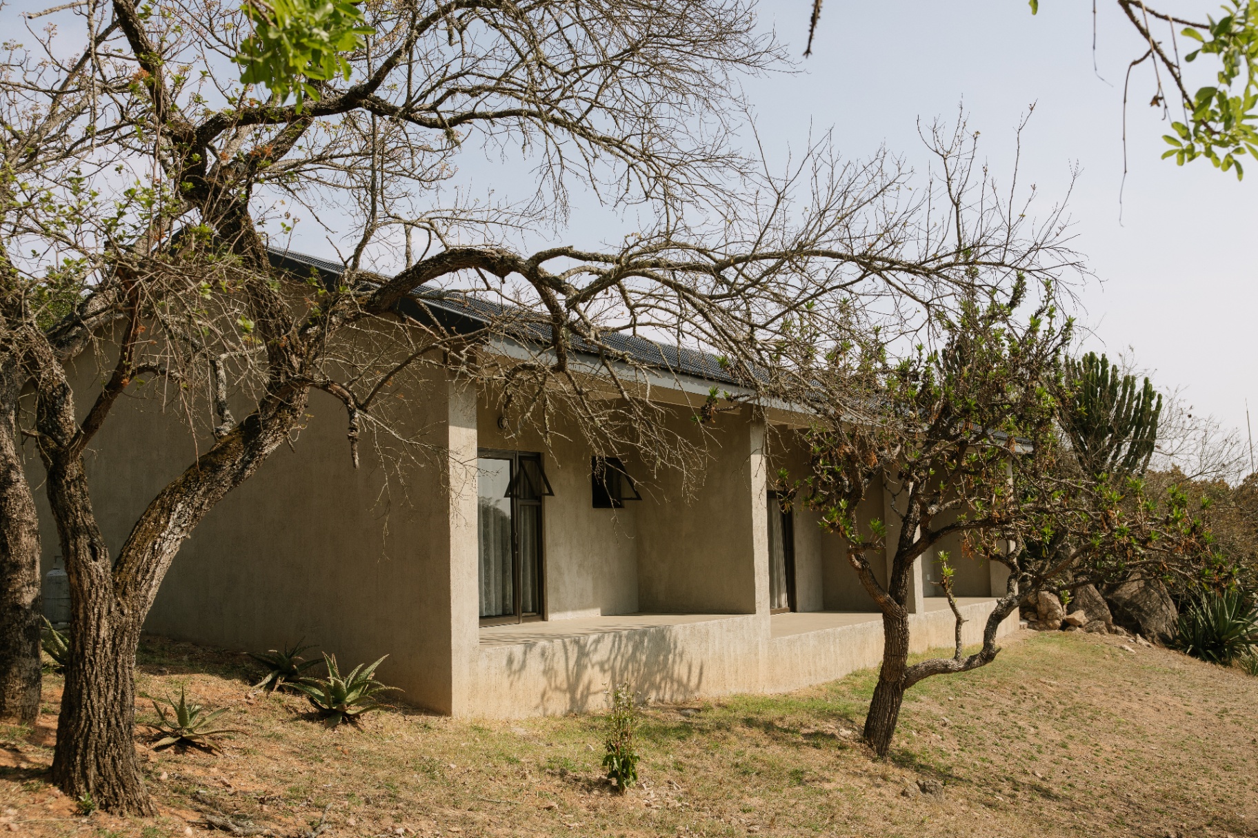 Side view of lodge units