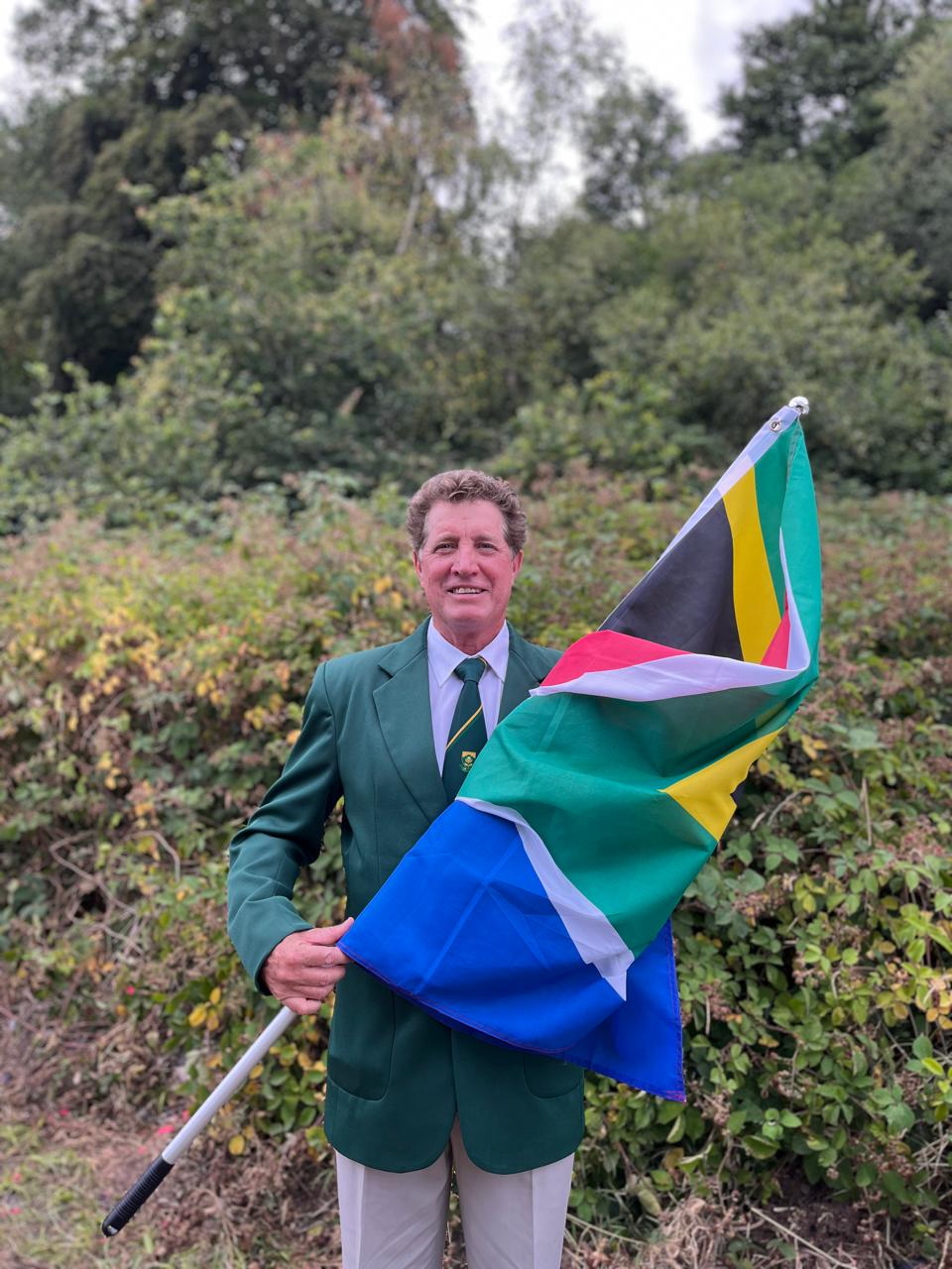 Protea colours blazer with the South African flag