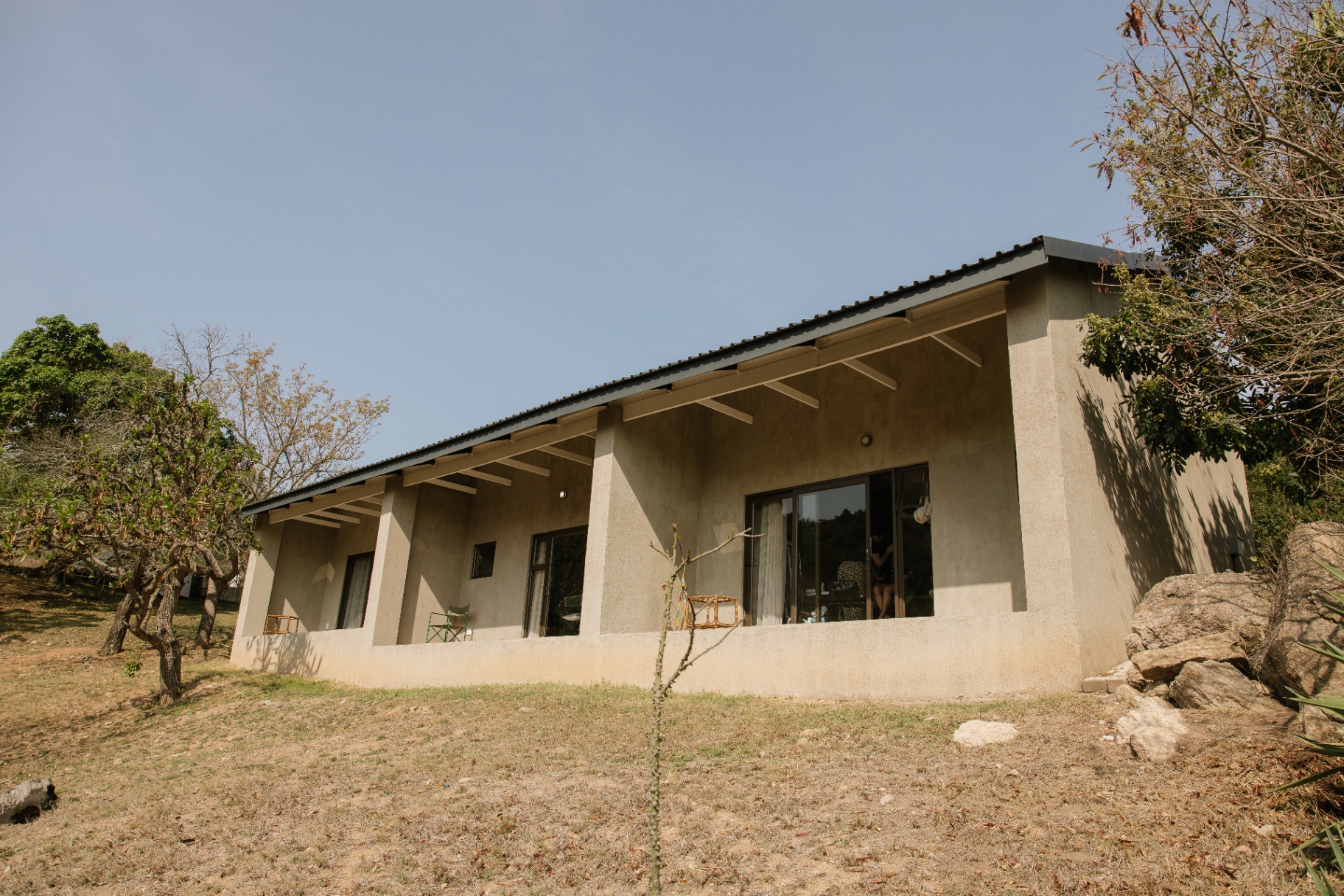 Wide view of the lodge building at Gold Valley