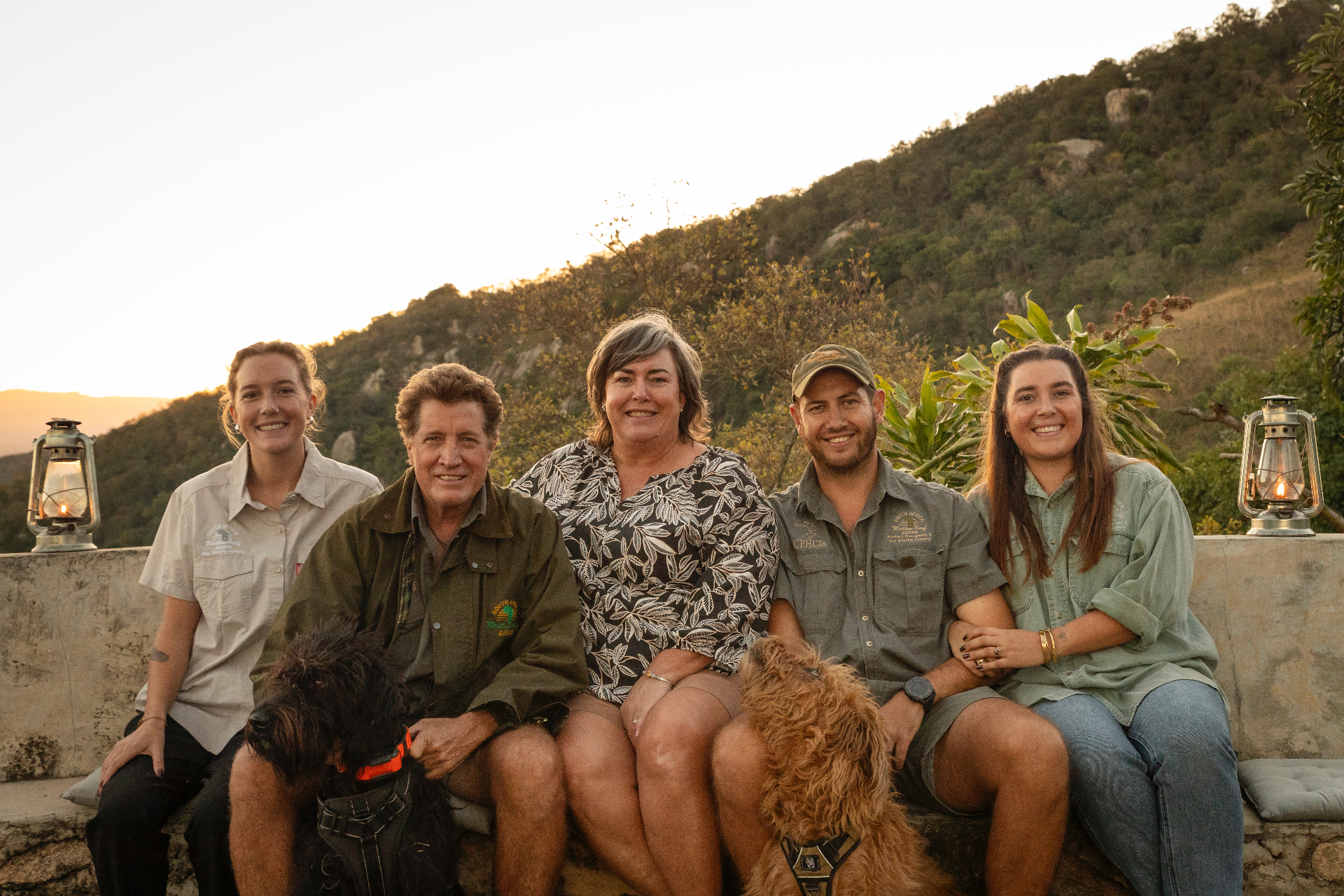The Greeff family and Gold Valley Estate team at sunset in the Lowveld