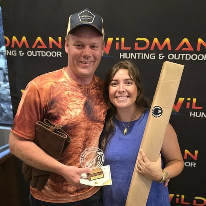 Winning couple with the Wildman prize at a Gold Valley shoot